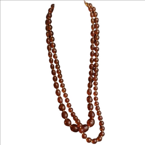 Joan Rivers set of 2 long statement necklaces in Amber color.